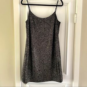 Cece black and gold spaghetti too dress